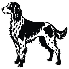 Black and White Dog Vector: High-Quality Graphic for Creative Projects
