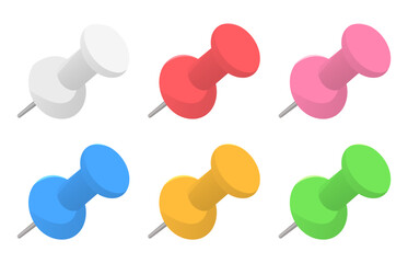 カラフルな画鋲のセット、ピン