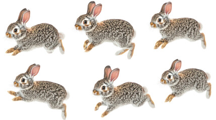 Spring Cottontail Bunny Illustrations  Generative AI