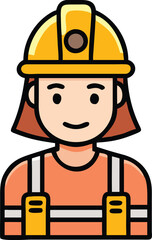 Minimalist Construction Worker Illustration: High-Quality Vector Art
