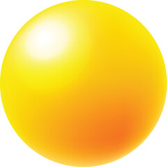 yellow gradient 3d button ball balloon vector in transparent background