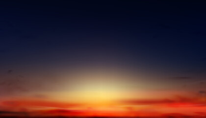 Sunset sky in dark blue for Nature background,Sunrise sky in orange,yellow,red gradient with sun over beach.Winter nature landscape dramatic dark blue sky,cloud,Horizontal Evening twilight,dusk sky