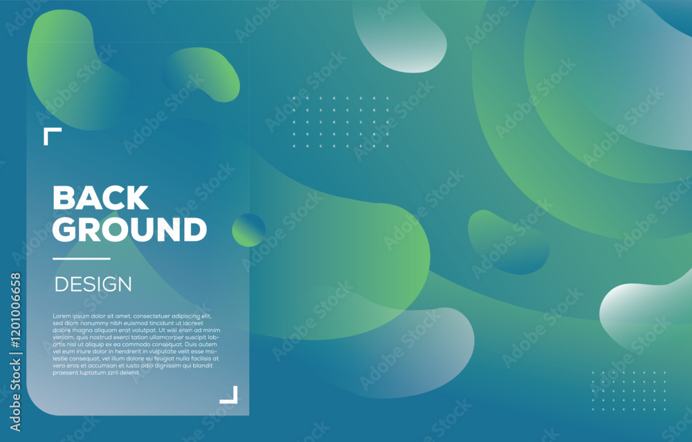 Poster abstract gradient turquoise background fluid