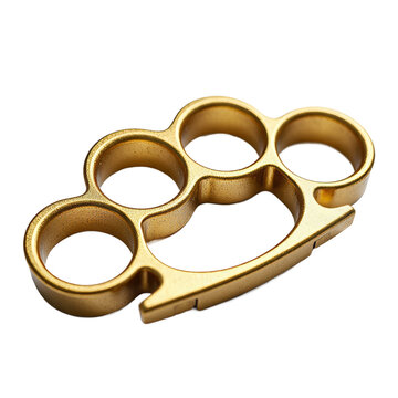 Brass knuckle duster on transparent background