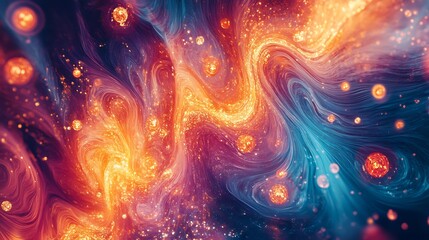 Obraz premium Abstract flame light pattern with flowing designs and glowing warm tones