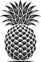 Obraz premium Black Color Pineapple Silhouette Vector Illustration, Solid White Background