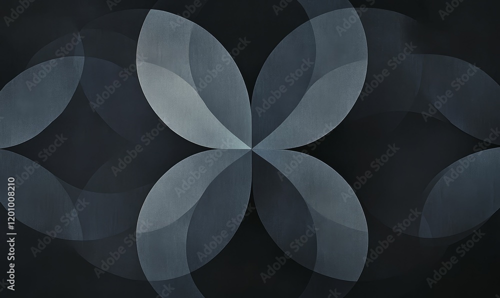 Aufkleber abstract gray intersecting circles form a symmetrical pattern.