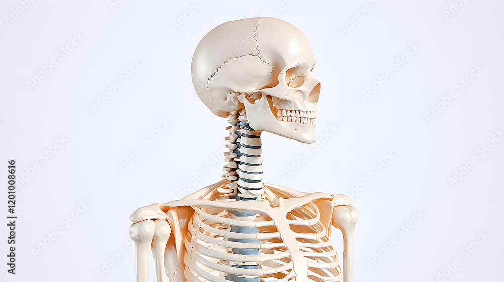 Poster human skeleton model display anatomy classroom educational resource professional setting side view m
