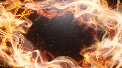 Dynamic fire swirl animation studio visual effects dark background close-up energy and transformation