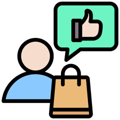 Customer Satisfaction Outline Color Icon