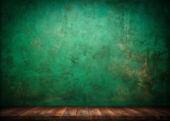 Dark Green Vintage Texture Background with Black Shadow Border - Old Painted Wall Stock Photo