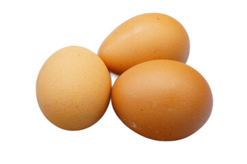 Fresh Brown Eggs on White Background for Food and Cooking Use