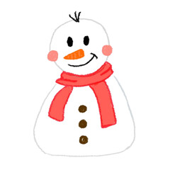 Snowman with red scarf and hair
