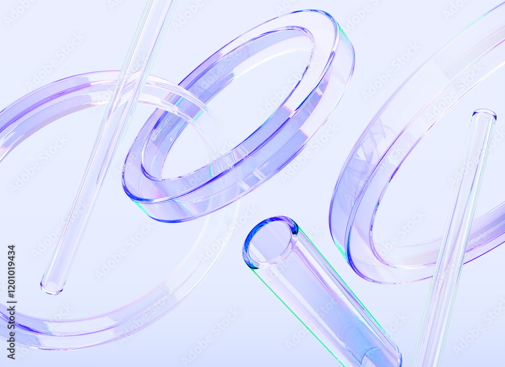 Poster abstract 3d background with glass liquid transparent geometric shapes render. dynamic bg with circle