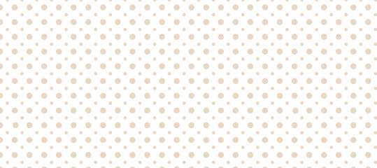 Beige and white polka dots pattern background