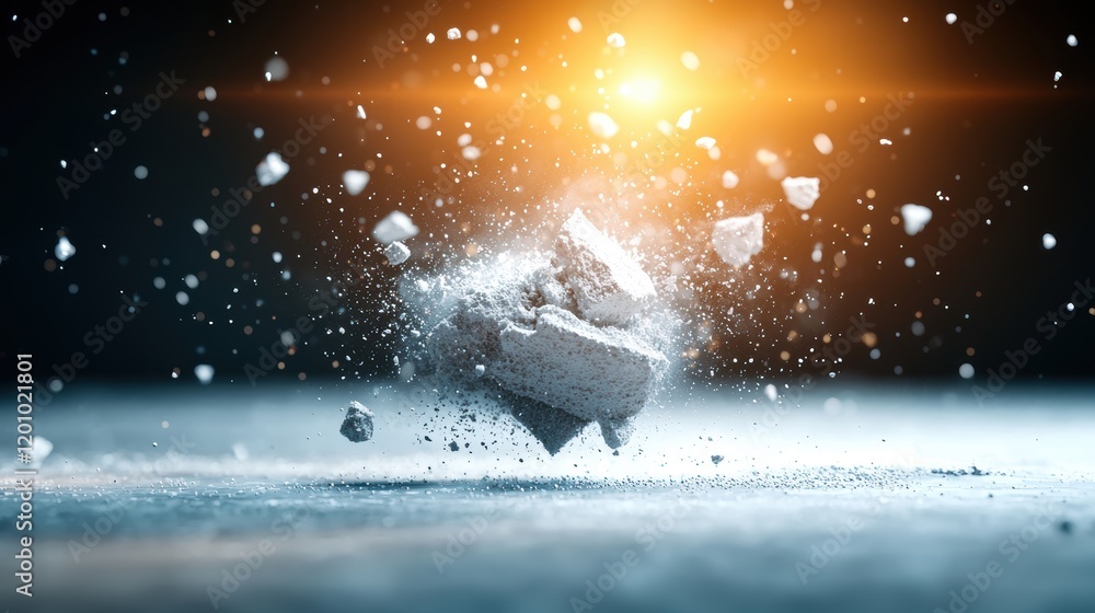 Poster dust particles dust particles floating in the air against a brightly lit background, creating a drea