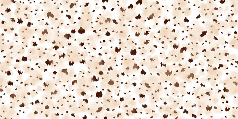 Lynx fur seamless pattern with brown and beige spots. Spotted animal pattern. Vector illustration with gradient mesh and overlay dots