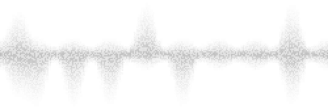 Black and white gradient sine wave from binary code on white. Halftone gradation texture with ones and zeros. Digital system language. Abstract coding bg on computer