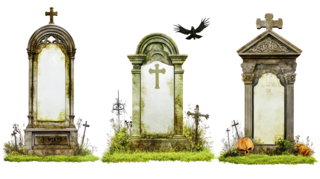 Blank Tombstone Collection for Mockup Design Projects Generative AI
