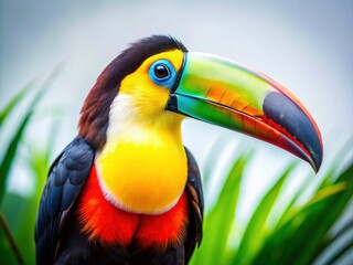 Fototapeta premium Vibrant Toucan Bird on White Background - High-Resolution Stock Photo