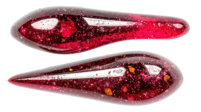 Unique Collection of Blood Drop Shaped Objects Generative AI