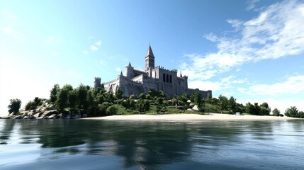 Obraz premium Island Castle by the Sea