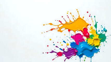 Naklejka premium colorful abstract background with paint splatters and splashes in various hues, creating a dynamic and energetic composition.