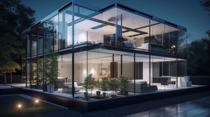 Obraz premium modern office building at night