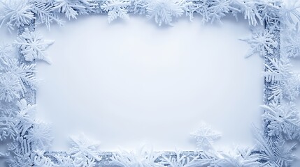 Winter Wonderland Snowflake Frame: Festive Holiday Background