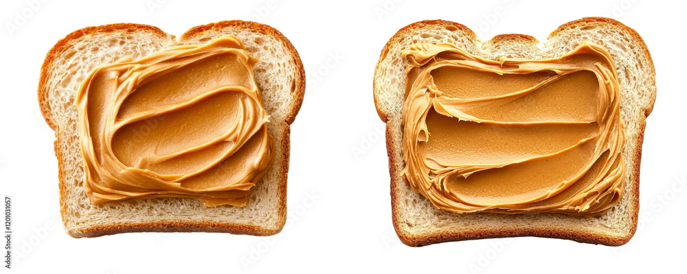 Aufkleber isolated image of bread with peanut butter on a transparent background
