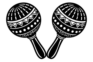 Maracas isolated on white background vector art illustration