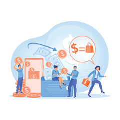 People make financial transactions and exchange digital currencies.