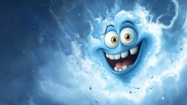 Cartoon tornado character, storm whirlwind, twister cyclone or hurricane with vector funny face. Weather cartoon character, cute wind cloud or typhoon emoji, comic tornado wind smile with eyes