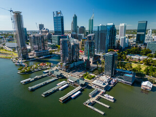 Aerial shot of Perth CBD in daytime