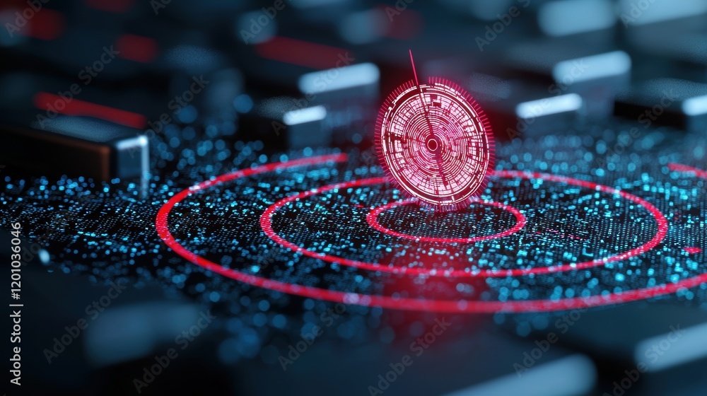 Poster radar like target icons a futuristic heads up display with radar information and target indicators, 