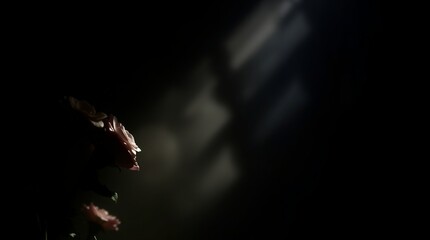 Abstract motion of a bright, white flame burning in the dark night sky, with swirling smoke and blue light