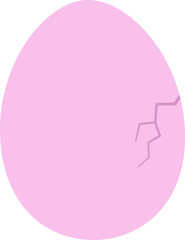Easter egg with a small crack icon.
Pastel color Cracked Easter Egg flat Icon vector Isolated.
Transparent Background.