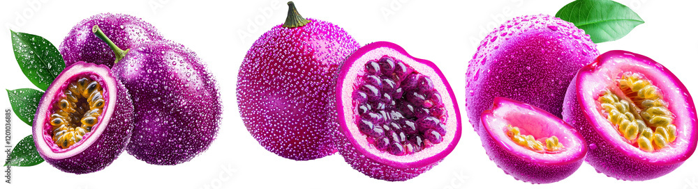 Poster isolated image of a whole passion fruit on a transparent setting