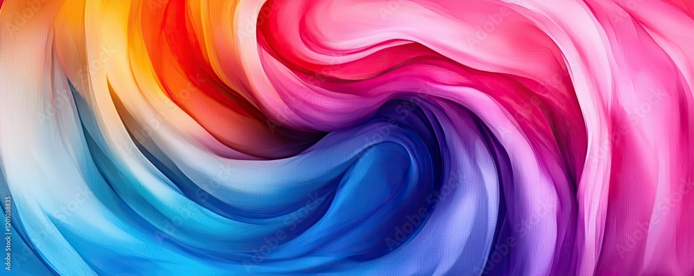 Poster circular watercolor concept. vibrant and colorful abstract swirl design with smooth gradients and dy