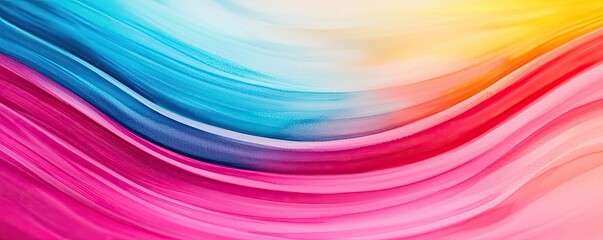 Obraz premium Circular watercolor concept. Vibrant abstract waves in blue, pink, and yellow colors create a mesmerizing effect.