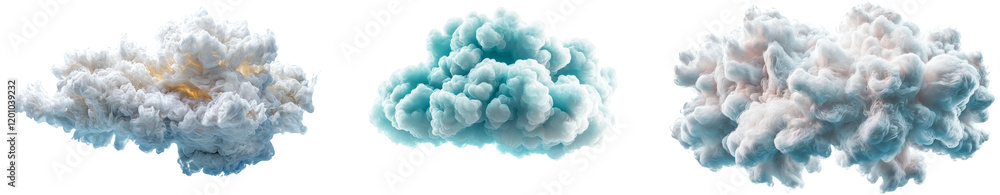 Poster isolated image of a fluffy white cloud with a transparent backdrop