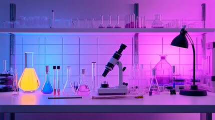 A sparkling home lab setup with chemistry kits and magnifying tools