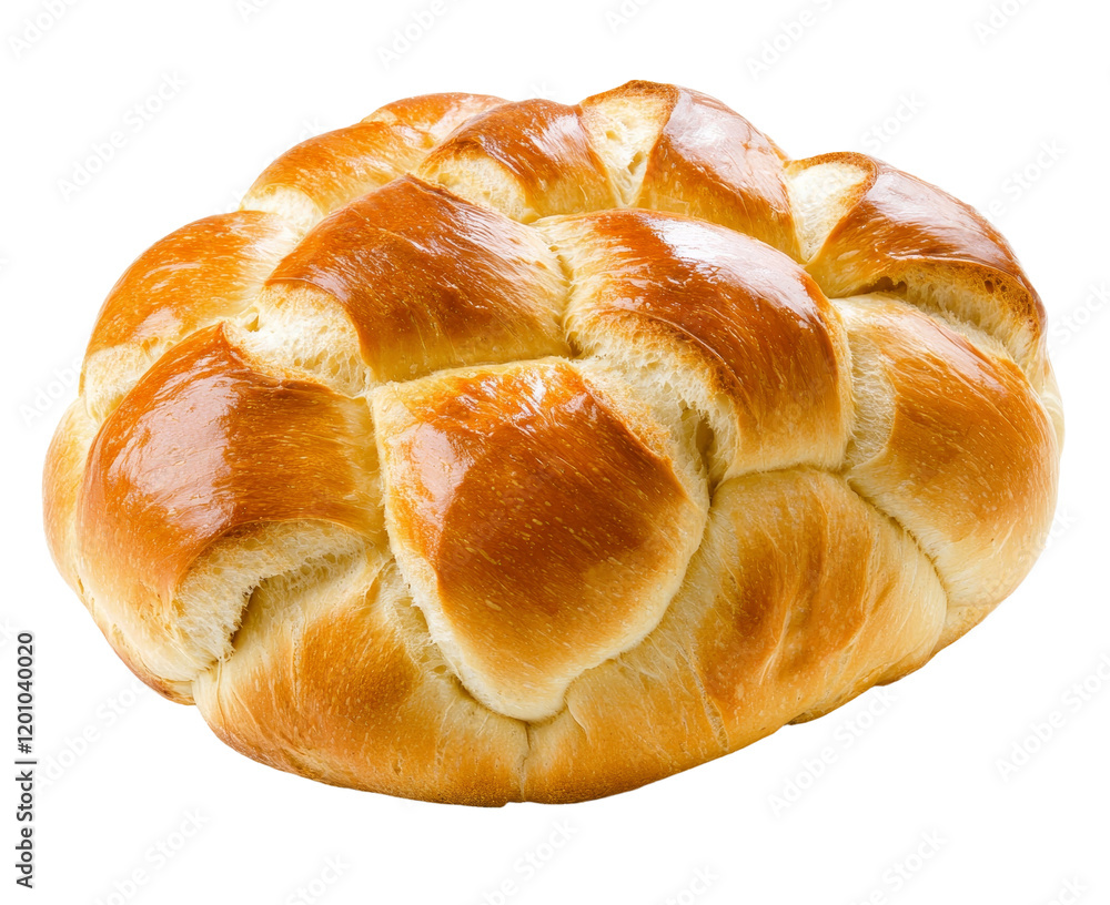 Poster isolated round loaf of bread on transparent background