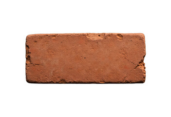 Single terracotta brick with transparent background