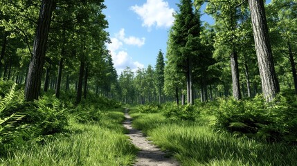 Obraz premium Sunlit Forest Path