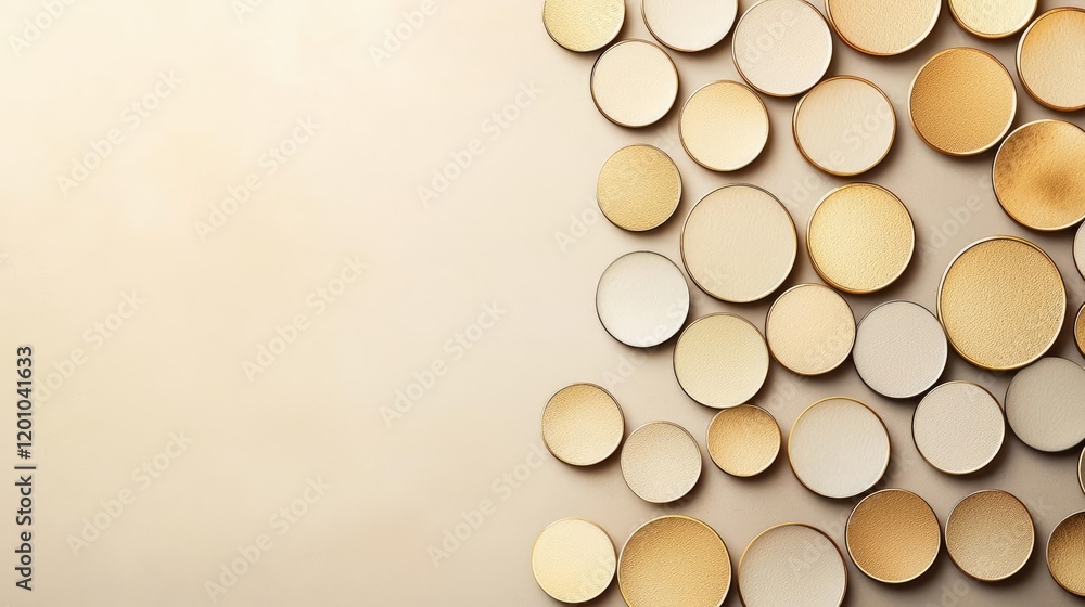 Poster circular watercolor concept. artistic display of circular shapes in varying sizes and hues against a