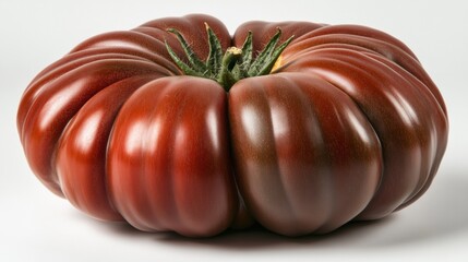 Ripe Red Heirloom Tomato with Unique Shape and Glossy Finish