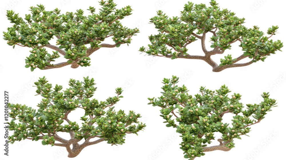 Aufkleber collection of bush sets on transparent background generative ai