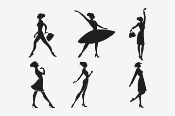 Model women different style vector art 