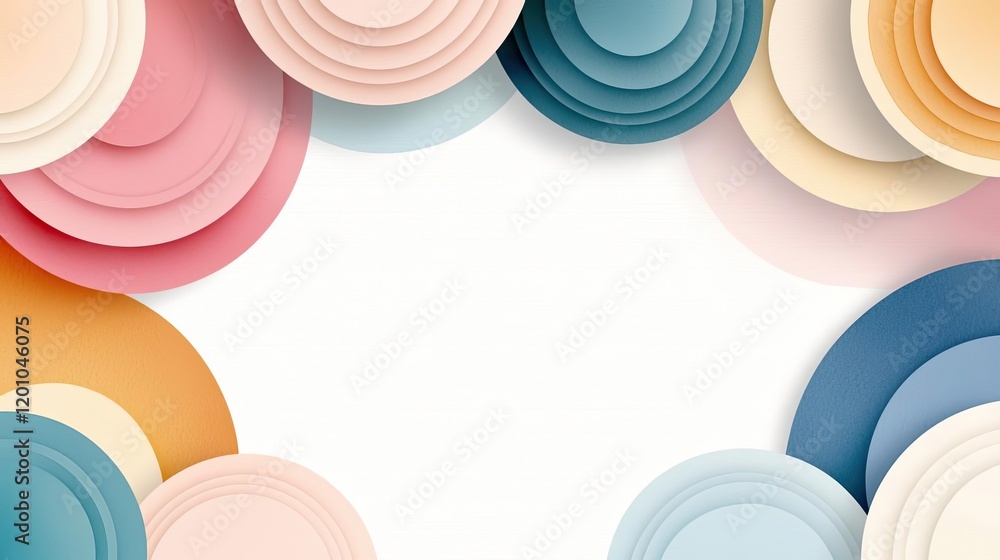 Poster circular watercolor concept. stylish abstract background with colorful circles, suitable for various